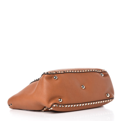 Valentino Garavani Pebbled Calfskin Medium Rockstud Tote Light Cuir 5 of 10