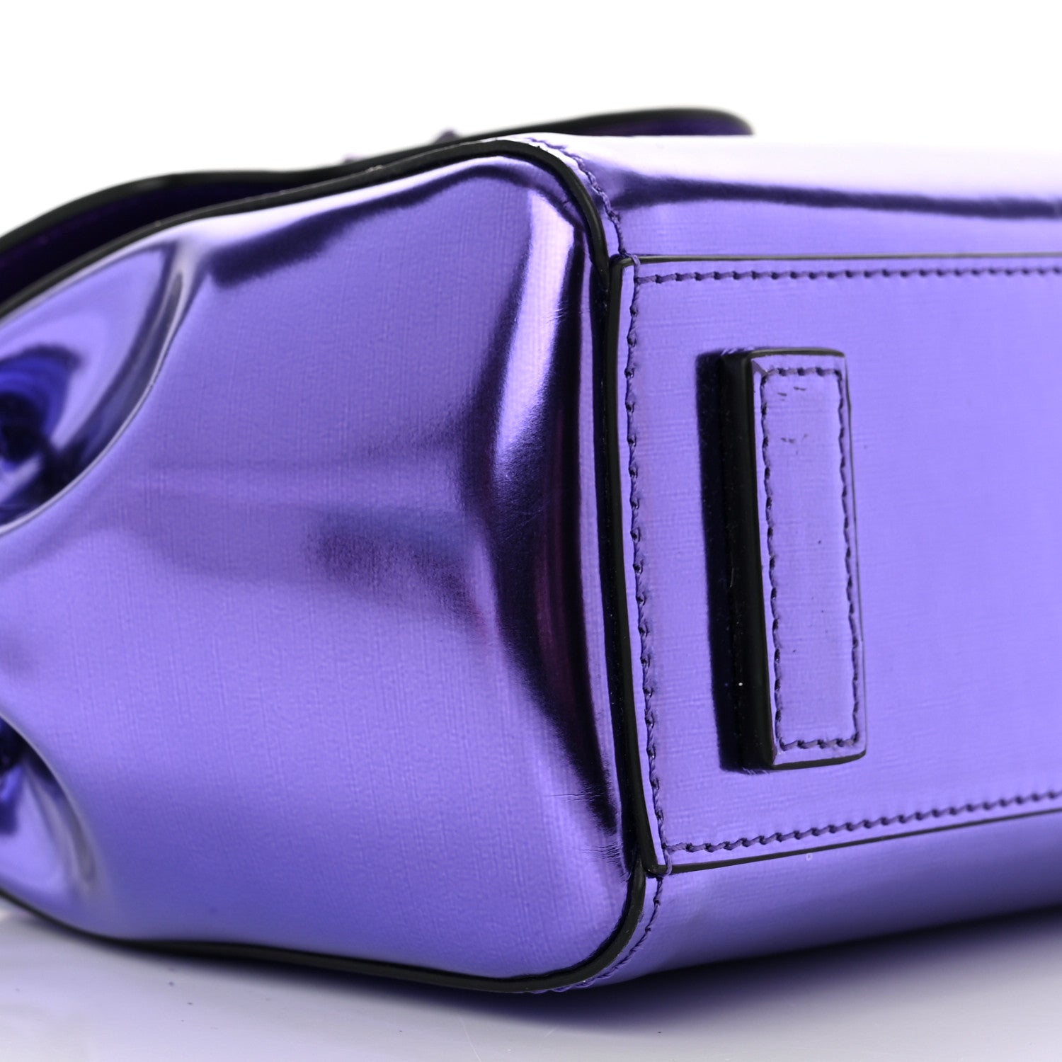 Versace Metallic Patent Calfskin Mini La Medusa Chain Top Handle Bag Dark Orchid 9 of 11