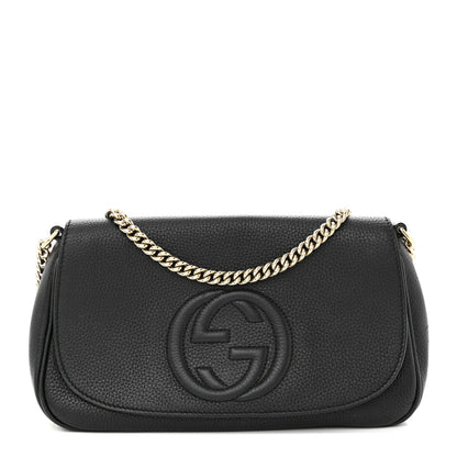Gucci Pebbled Calfskin Medium Soho Flap Crossbody Black 1 of 12