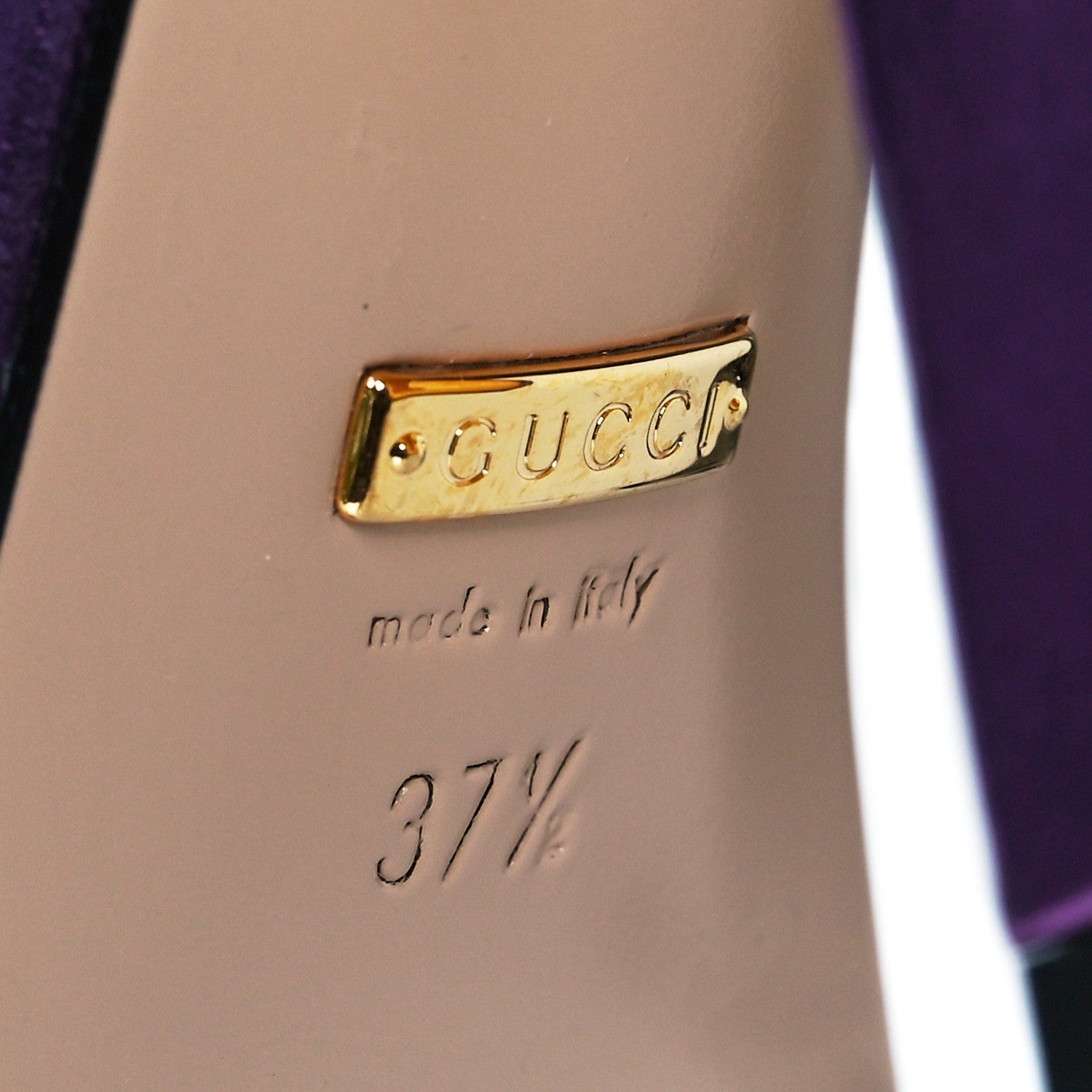 Gucci Metallic Nappa Horsebit Cross Strap 95mm Sandals 37.5 Violet 9 of 16