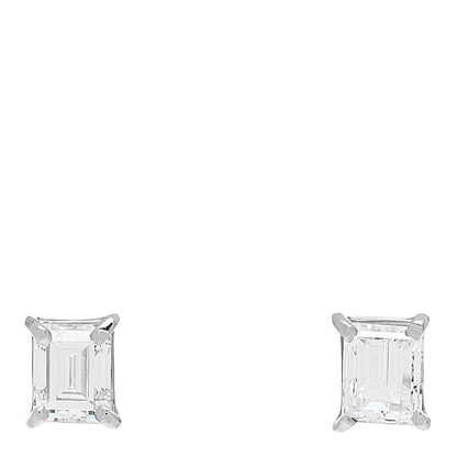 Parker & West by FASHIONPHILE Platinum Diamond .524ctw Rectangular Step Cut Solitaire Earrings 1 of 6