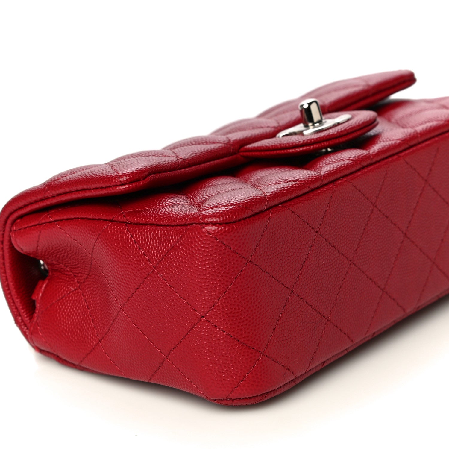 Chanel Caviar Quilted Mini Rectangular Flap Red 9 of 10