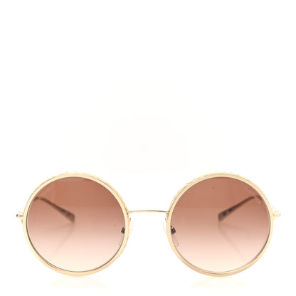 Chanel Metal Raffia Braided Round Sunglasses 4250 Gold 2 of 7