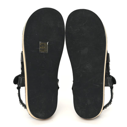 Chanel Lambskin Chain Sandals 39 Black 6 of 9