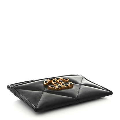 Chanel Lambskin Quilted Chanel 19 Card Holder Black 4 of 11