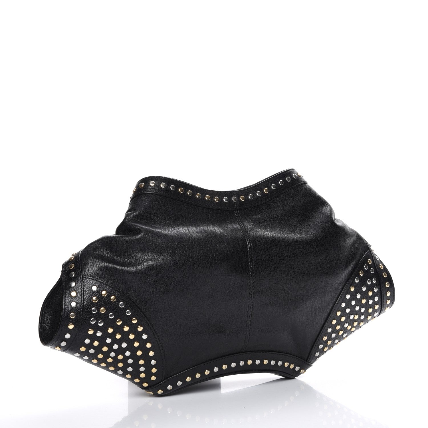 Alexander McQueen Calfskin Studded De Manta Clutch Black 3 of 7
