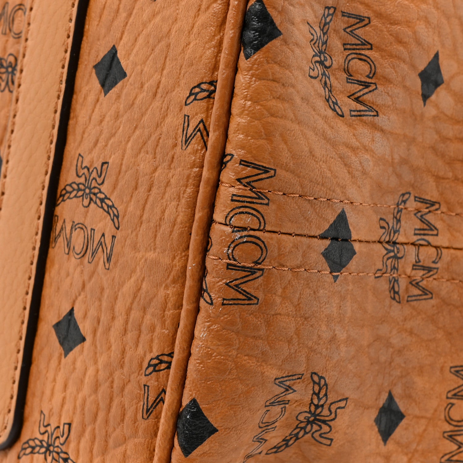 MCM Visetos Large Liz Reversible Shopper Tote Cognac 18 of 19