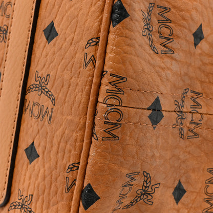 MCM Visetos Large Liz Reversible Shopper Tote Cognac 18 of 19