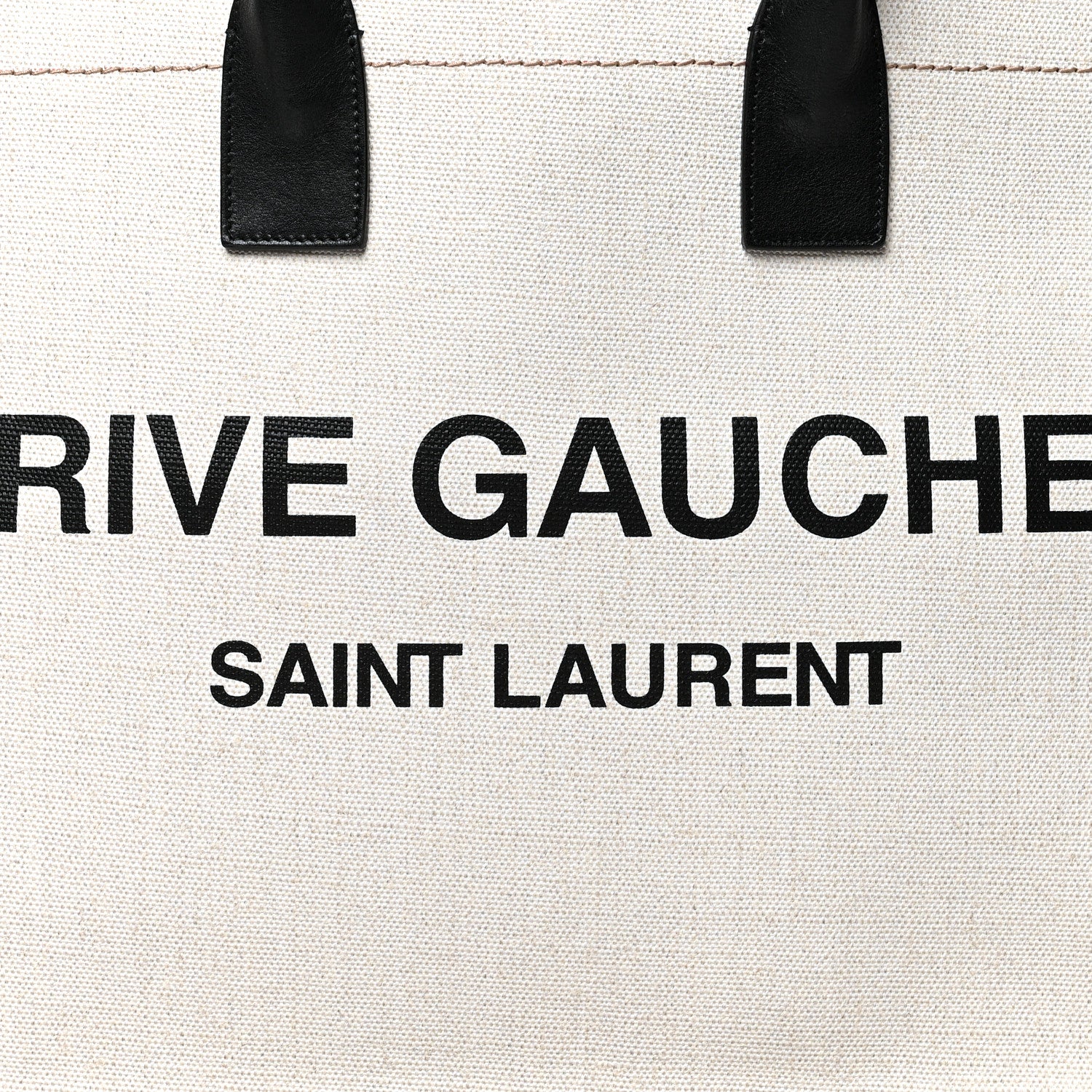 Saint Laurent Linen Calfskin Rive Gauche Tote Optic White 7 of 9