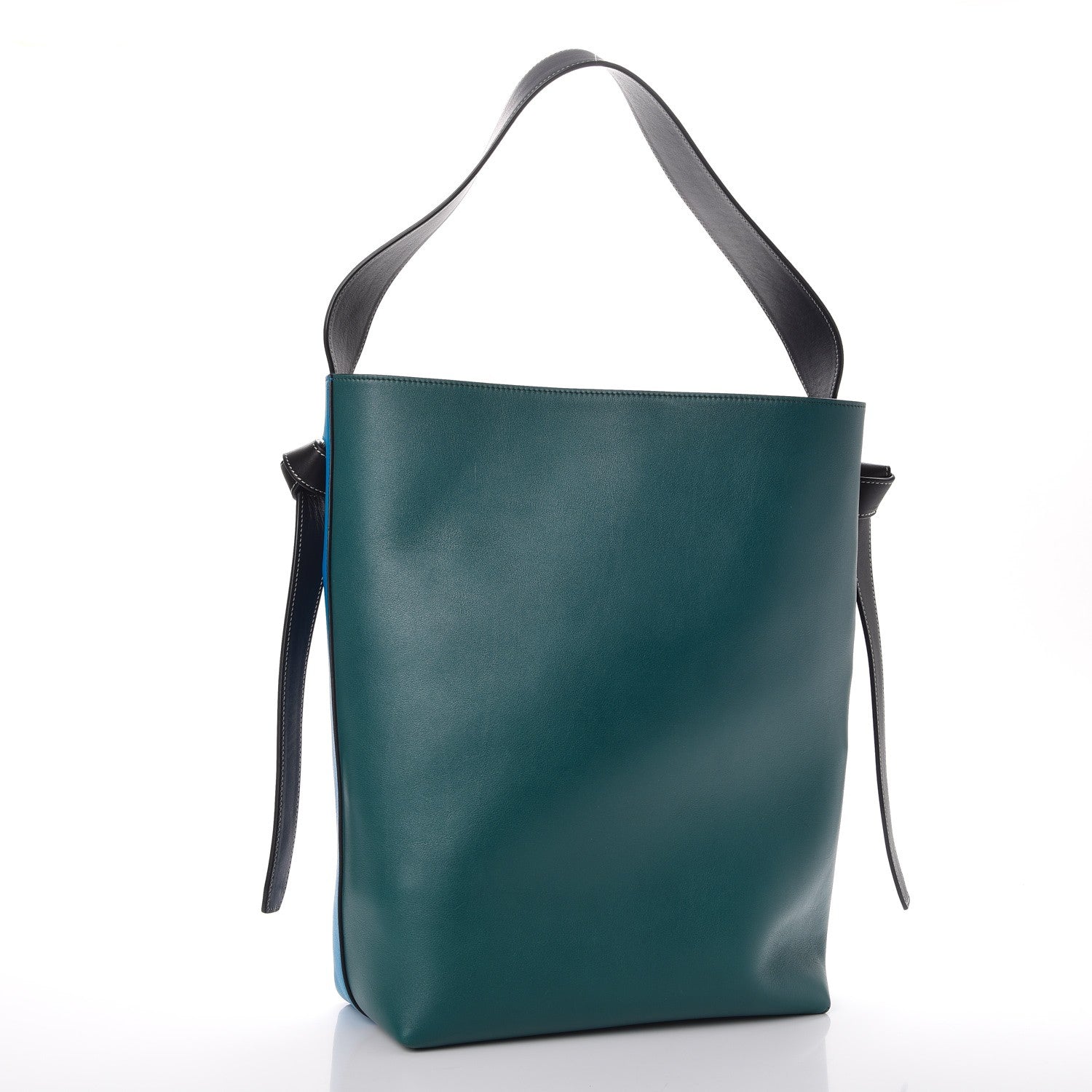 Celine Shiny Smooth Calfskin Small Twisted Cabas Bright Blue Peacock 4 of 10