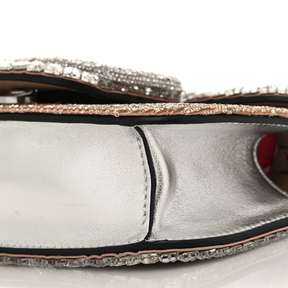 Valentino Garavani Swarovski Crystal Embroidered Vlogo Small Loco Shoulder Bag Crystal Rose Cannelle Silver 9 of 9