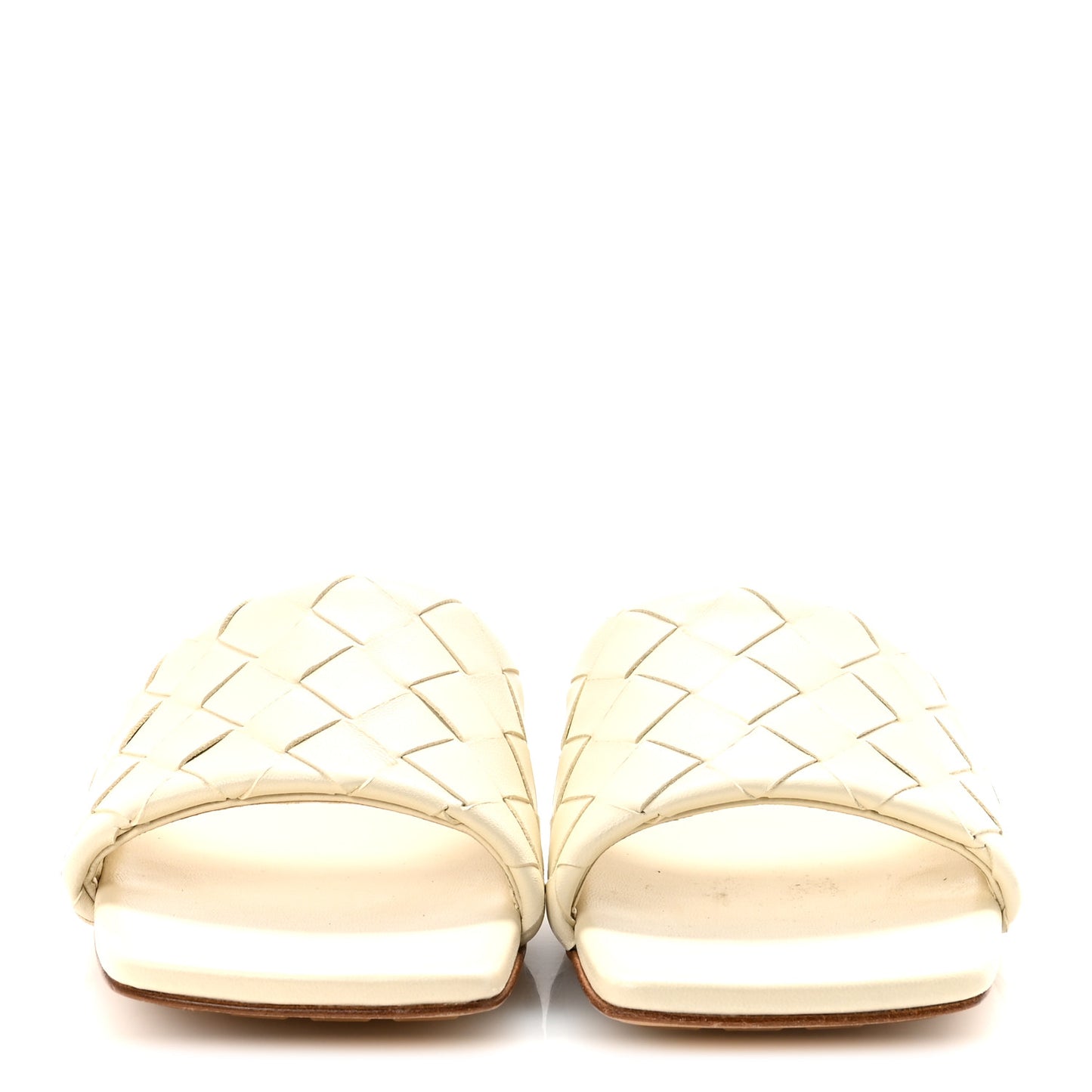 Nappa Intrecciato Parco Flat Sandals 40 Sea Salt