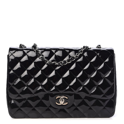 Chanel Patent Quilted Jumbo Single Flap Black 1 of 11
