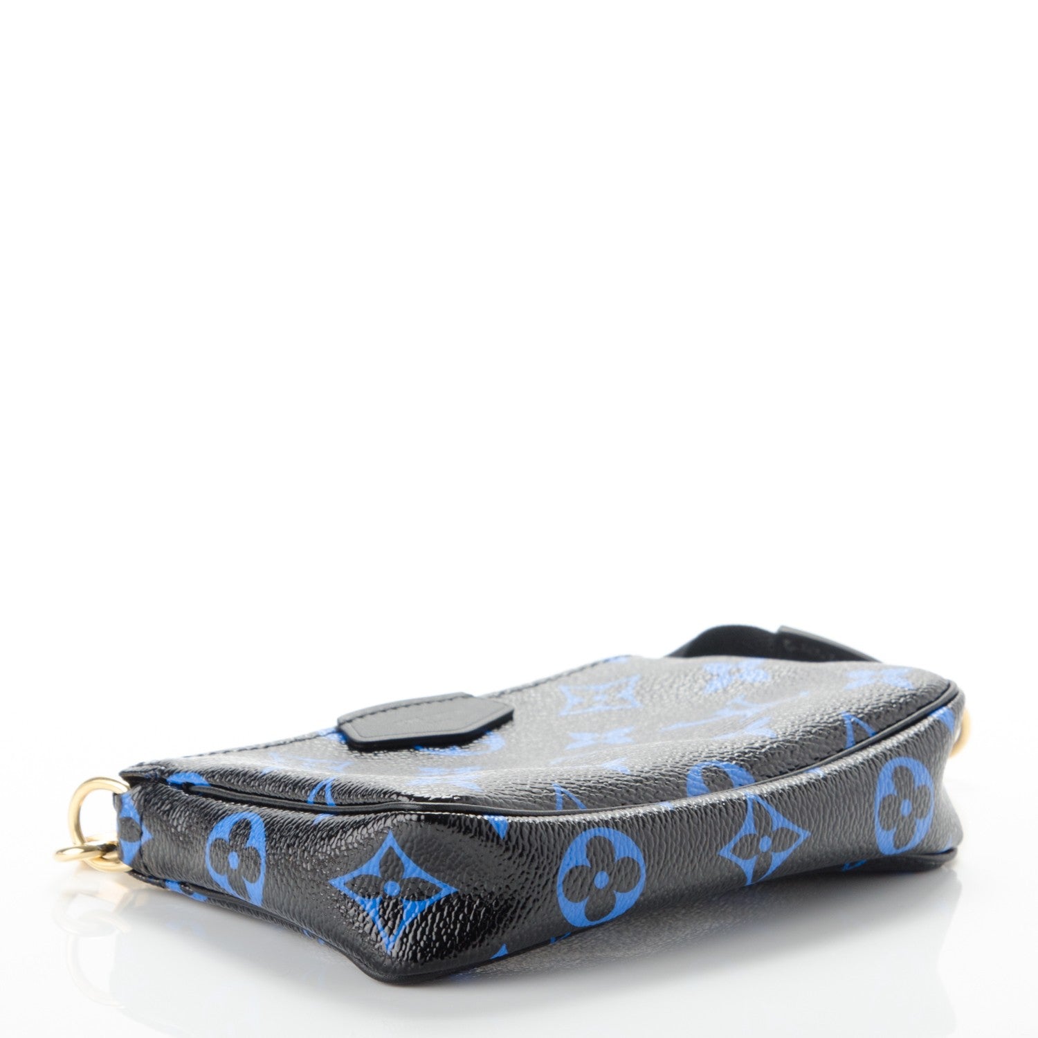 Louis Vuitton Colored Monogram Mini Pochette Accessories Blue Black 4 of 7