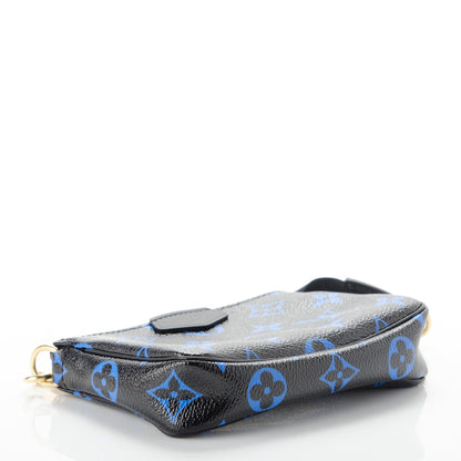 Louis Vuitton Colored Monogram Mini Pochette Accessories Blue Black 4 of 7
