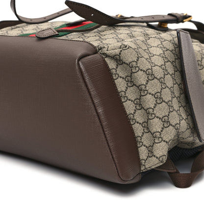 Gucci GG Supreme Monogram Medium Ophidia Double Buckle Backpack Brown 10 of 10