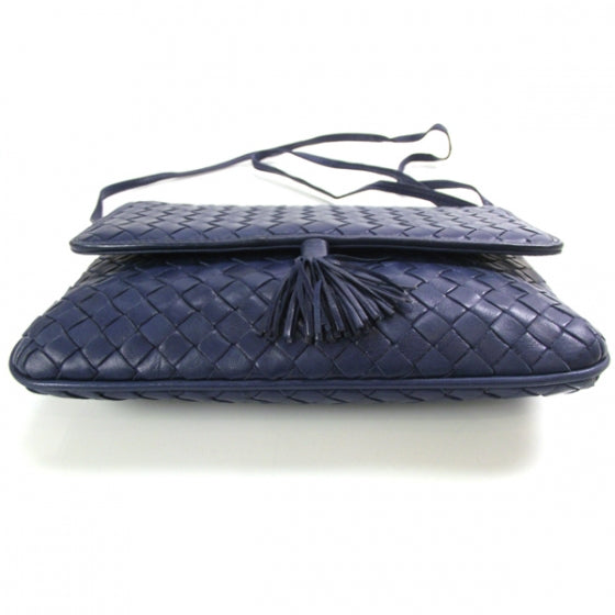 Vintage Nappa Intrecciato Shoulder Bag Blue