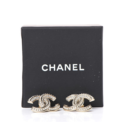 Chanel Crystal Pearl CC Earrings Light Gold 5 of 5