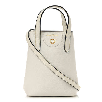 Salvatore Ferragamo Tumbled Calfskin Gancini Mini Bag White 1 of 13
