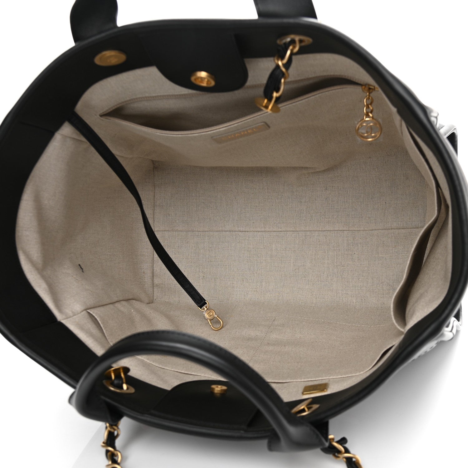 Chanel Calfskin Medium Deauville Tote Black Multicolor 6 of 11