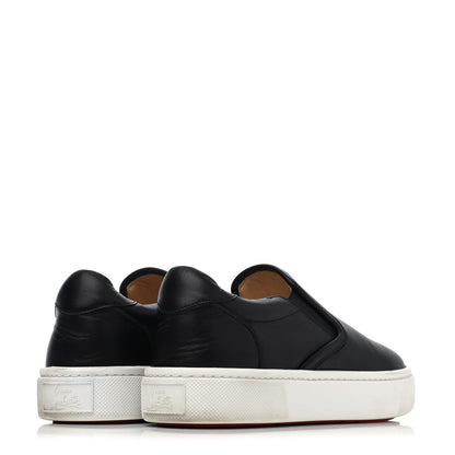 Christian Louboutin Calfskin Womens Masteral Platform Slip On Sneakers 37 Black 3 of 4
