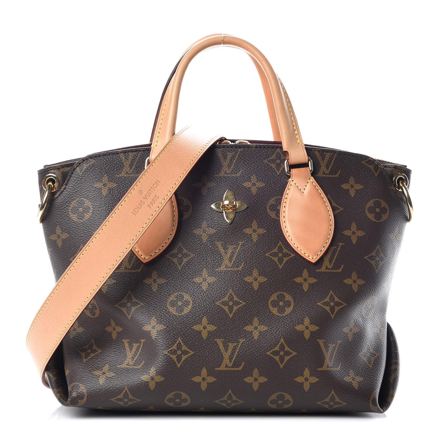 Monogram Flower Zipped Tote PM Beige
