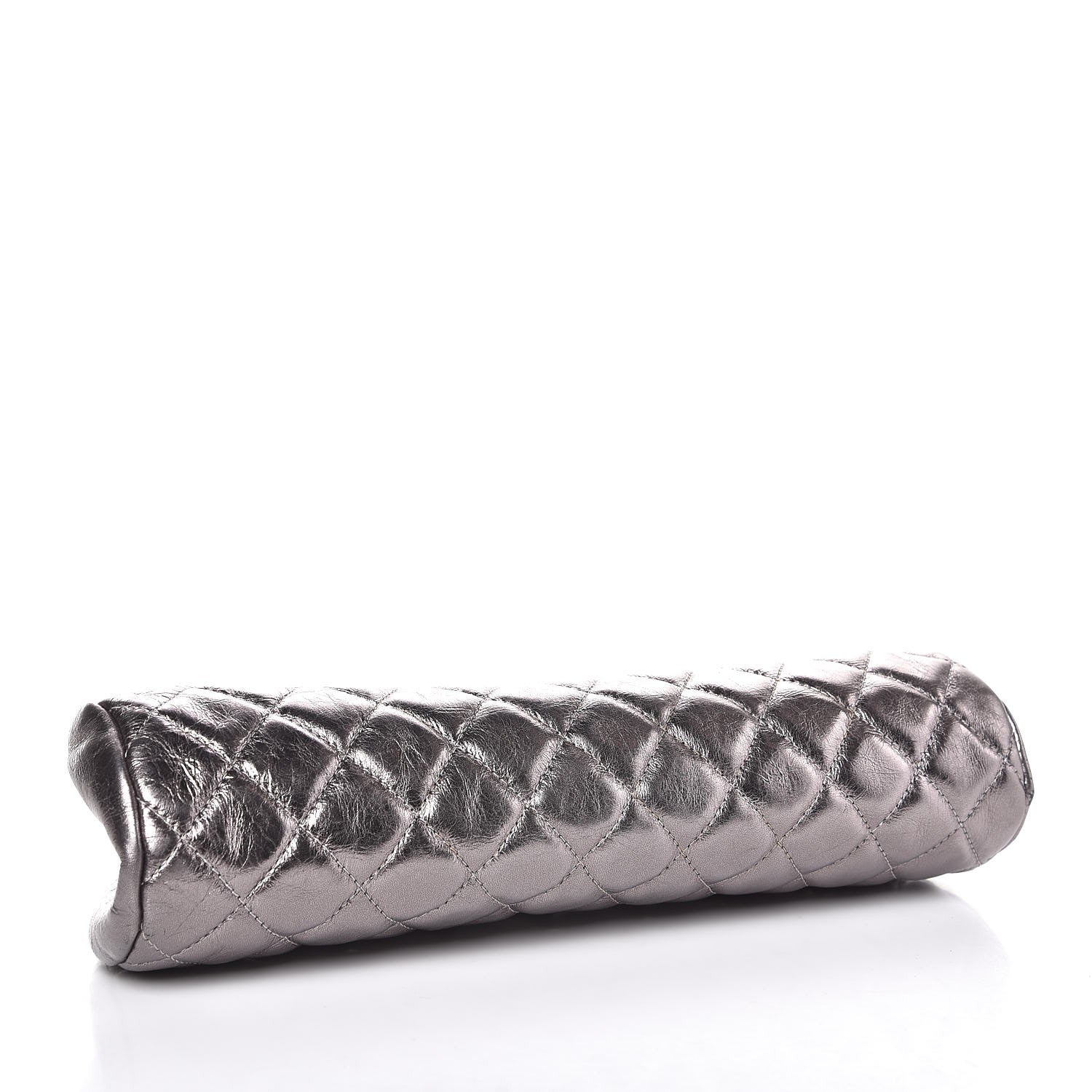 Chanel Metallic Aged Calfskin Quilted Timeless Clutch Silver 4 of 7