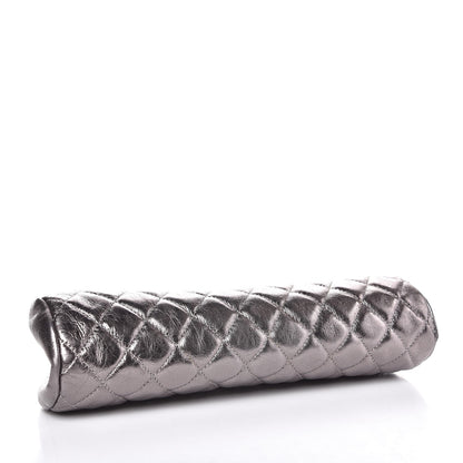 Chanel Metallic Aged Calfskin Quilted Timeless Clutch Silver 4 of 7