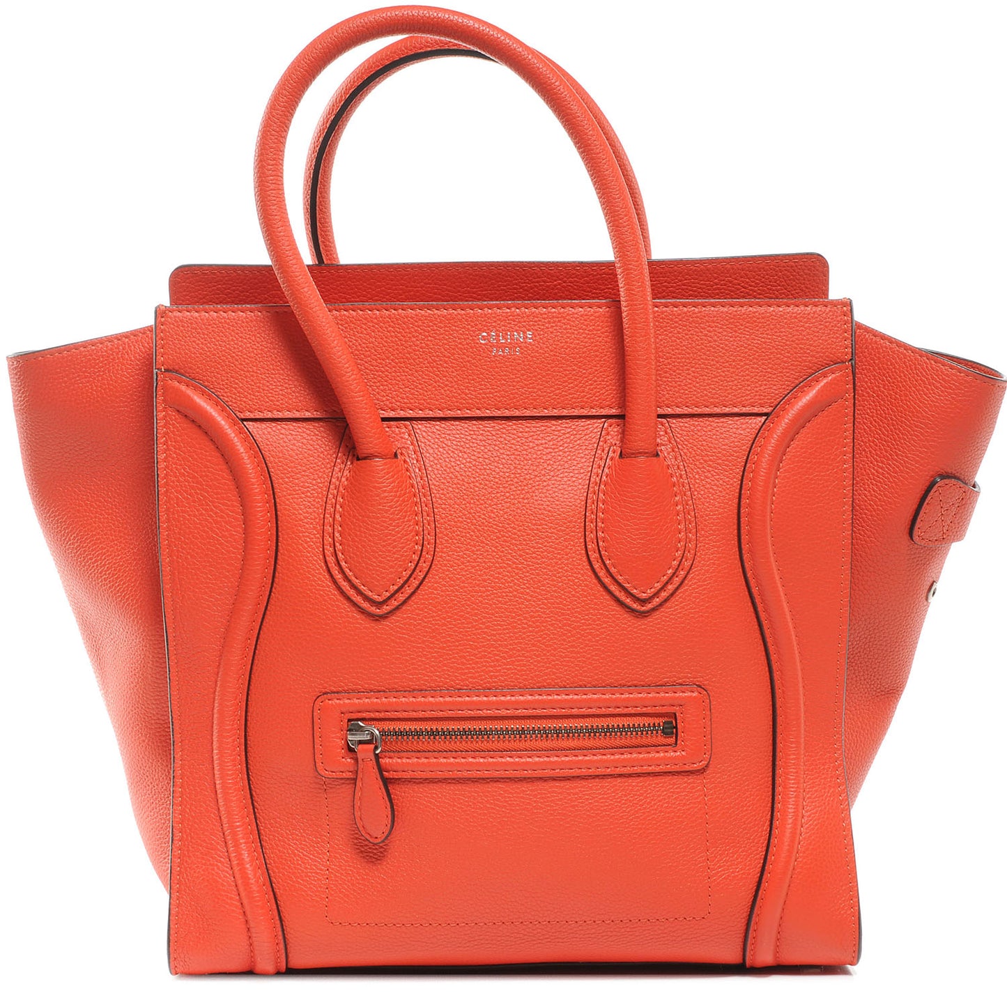 Drummed Calfskin Mini Luggage Bag Vermillion