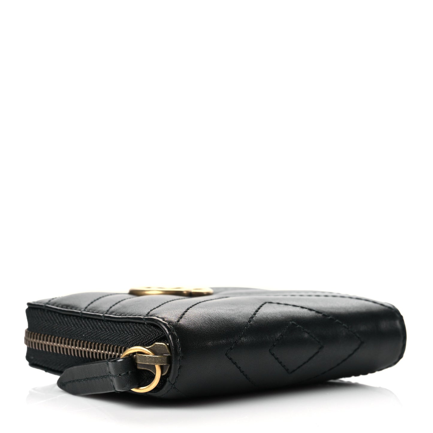 Calfskin Matelasse GG Marmont 2.0 Zip Wallet Black