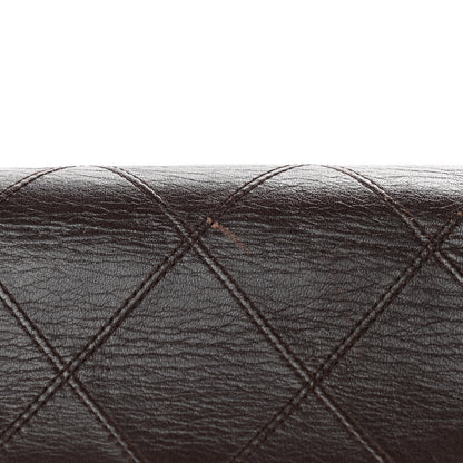 Chanel Calfskin Stitched XL Weekender Brown 9 of 11