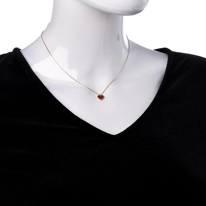 Van Cleef & Arpels 18K Rose Gold Carnelian Sweet Alhambra Heart Pendant Necklace 2 of 8