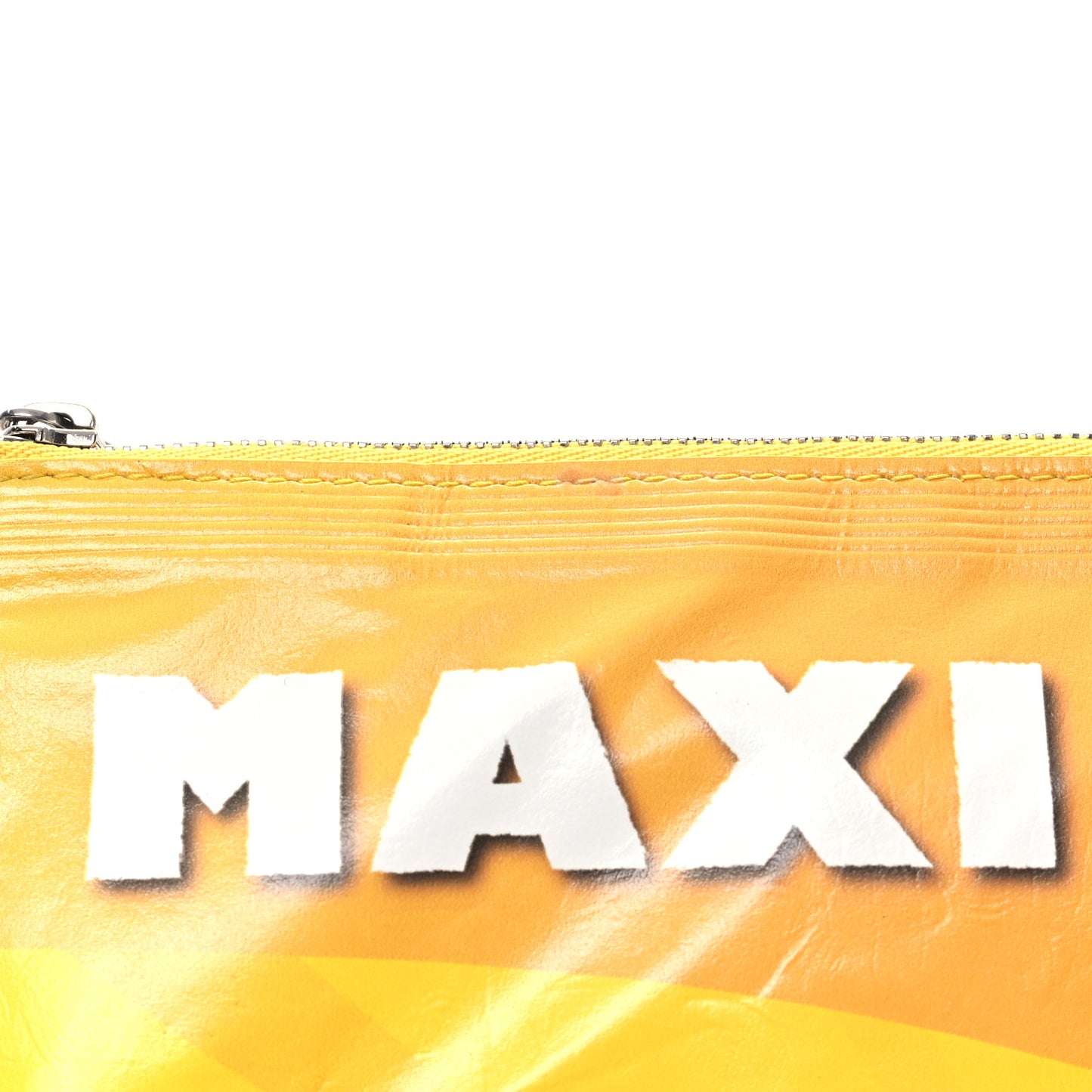 Glossy Lambskin Logo Chips Bag Yellow Multicolor