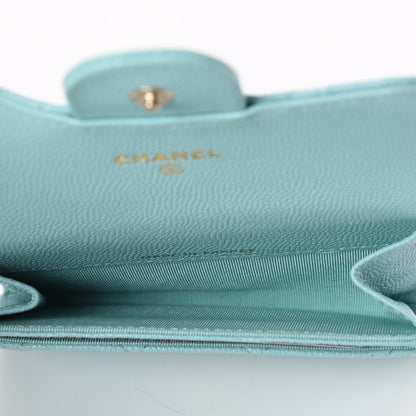 Chanel Caviar Quilted Card Holder Light Blue 5 of 9