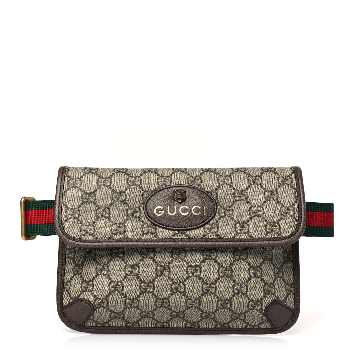GG Supreme Monogram Neo Vintage Web Belt Bag Brown