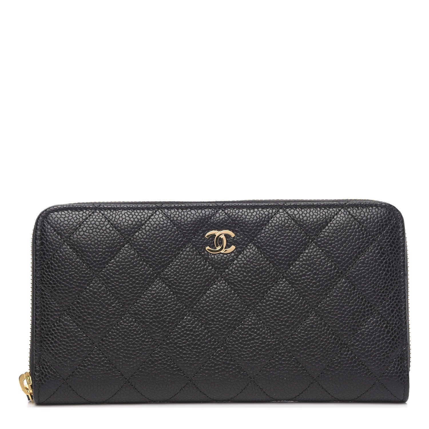 Chanel Caviar Quilted Large Gusset Zip Around Wallet Black 1 of 9
