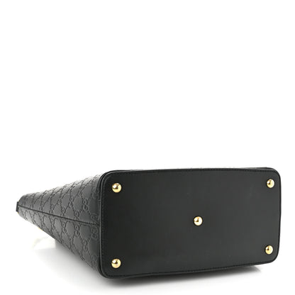 Gucci Guccissima Small Zippered Bucket Tote Black 4 of 11