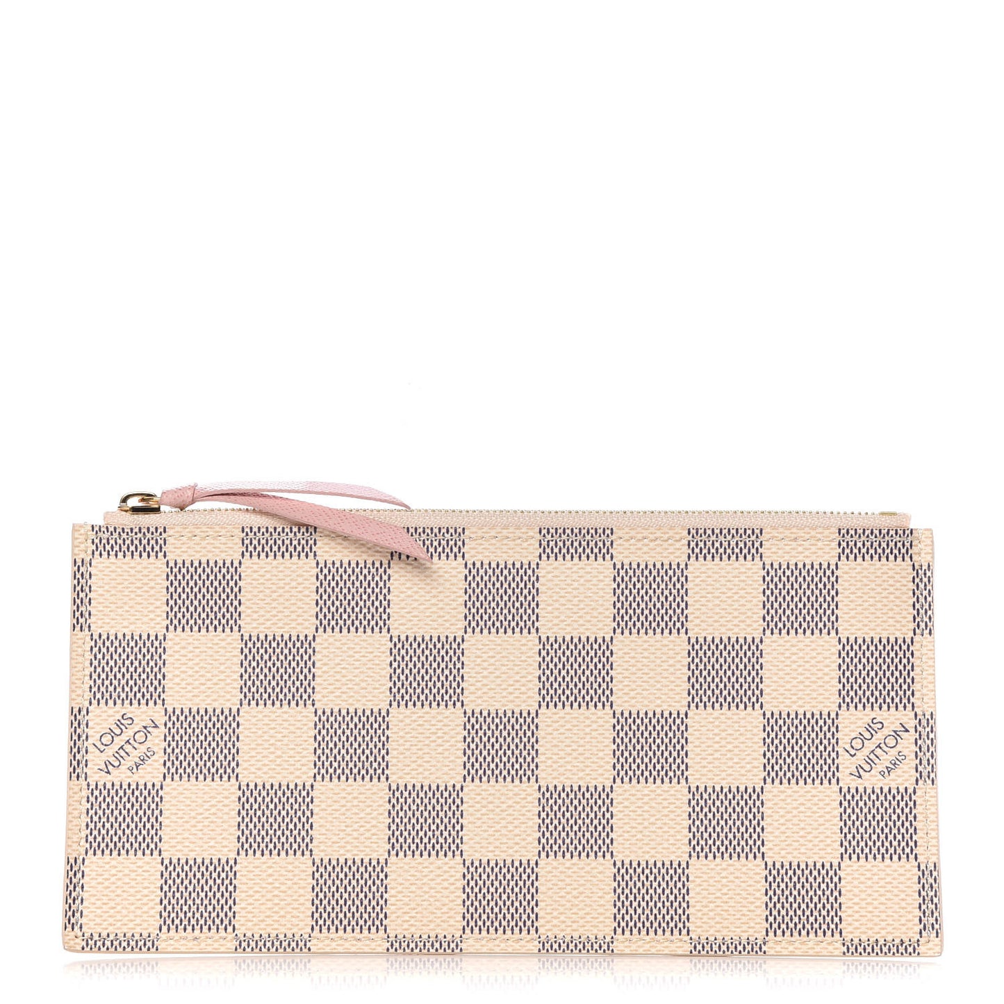 Damier Azur Felicie Chain Wallet Zippered Insert Rose Ballerine