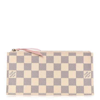 Louis Vuitton Damier Azur Felicie Chain Wallet Zippered Insert Rose Ballerine 1 of 6