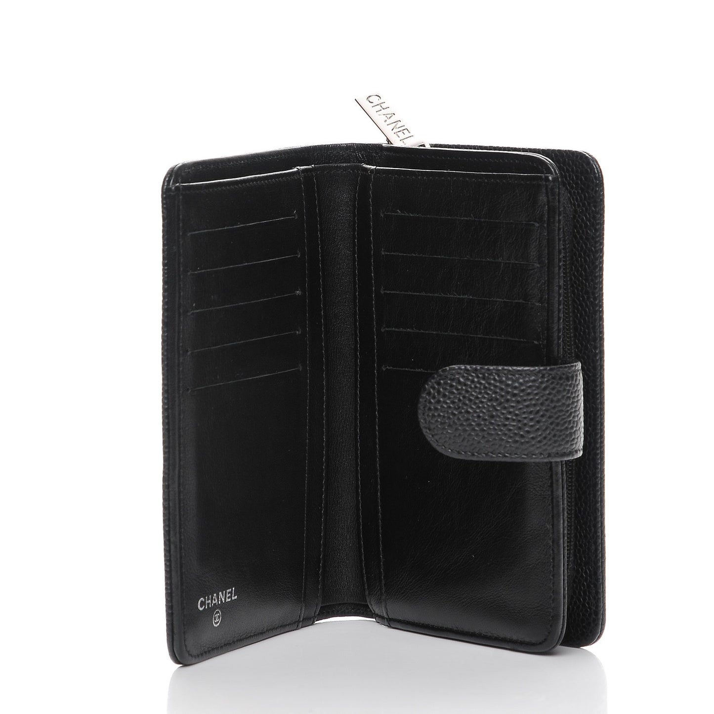 Caviar Timeless CC Zipped Pocket Wallet Black