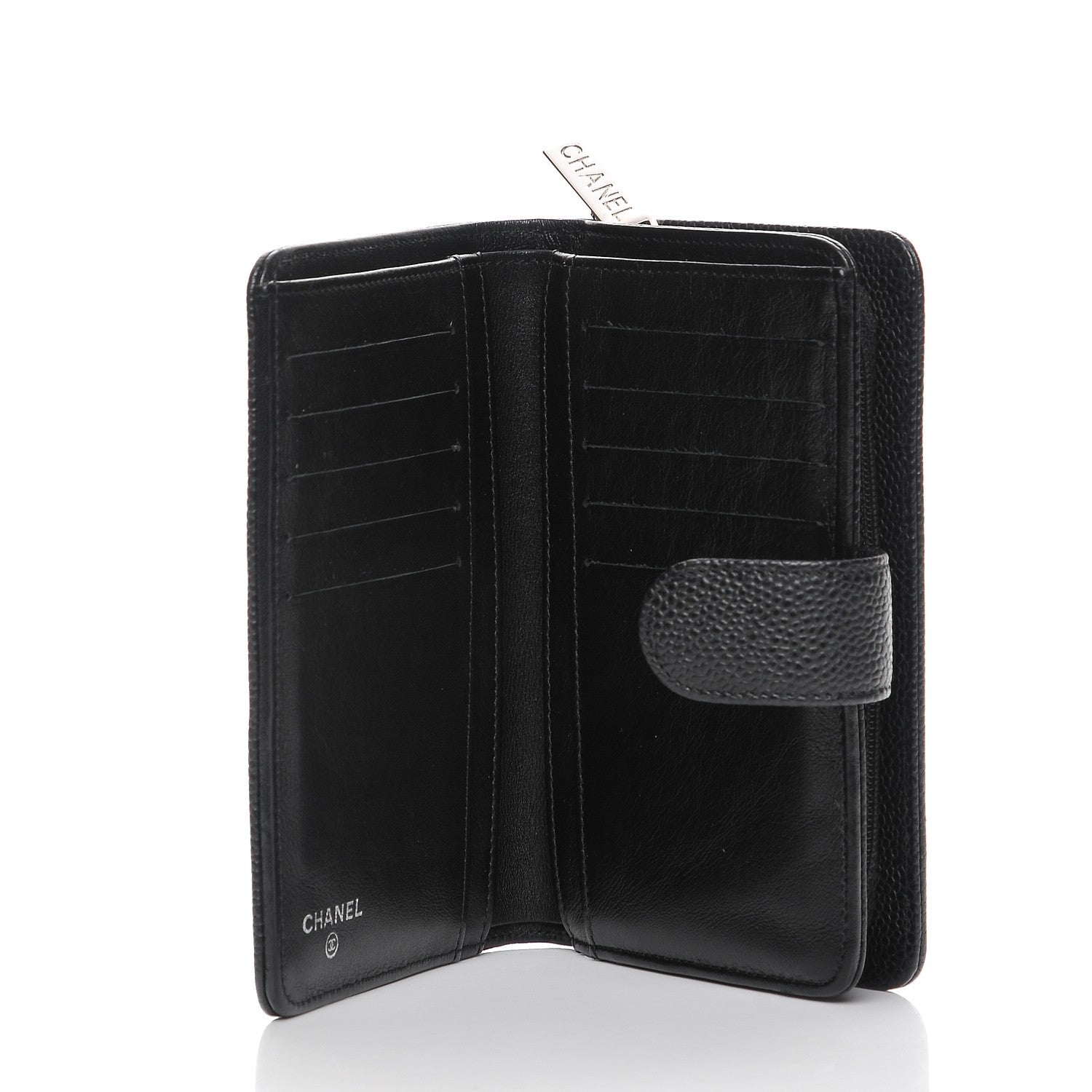 Chanel Caviar Timeless CC Zipped Pocket Wallet Black 5 of 9