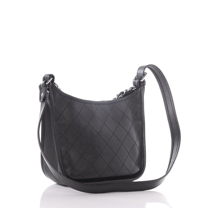 Chanel Calfskin Quilted Jungle Stroll Hobo Bag Black 2 of 9