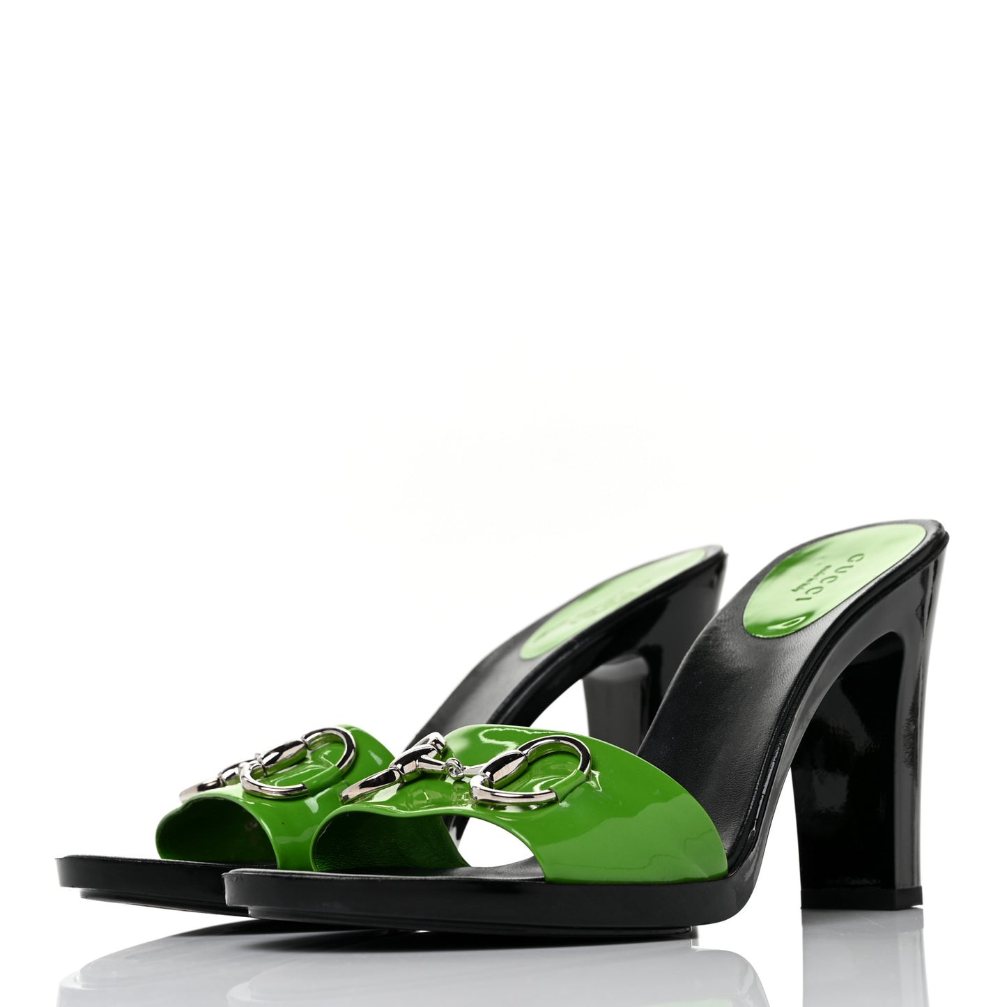 Patent Lambskin Horsebit High Heel Sandals 8 Spring