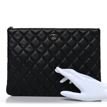 Chanel Lambskin Quilted Medium Cosmetic Case Black 2 of 7