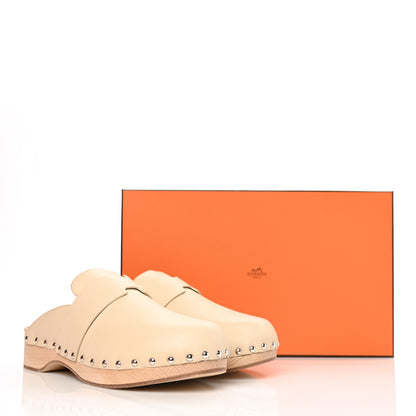 Hermes Calfskin Calya Mules 41 Hetre 8 of 8