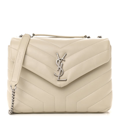 Saint Laurent Calfskin Y Quilted Monogram Small Loulou Chain Satchel Crema Soft 1 of 15