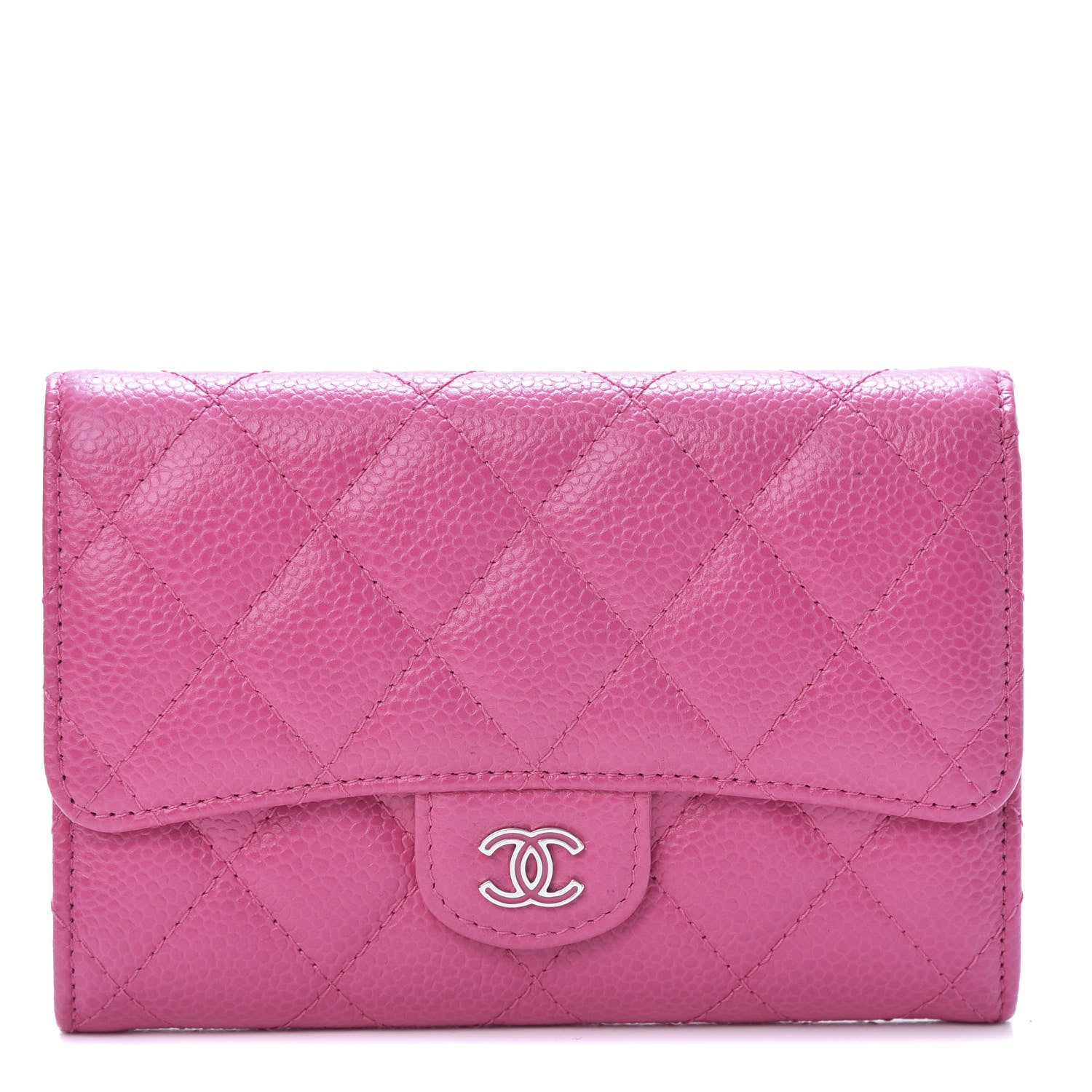 Chanel Caviar Quilted Small Flap Wallet Pink 1 of 8