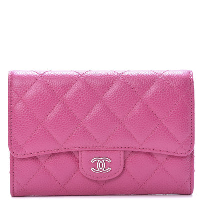 Chanel Caviar Quilted Small Flap Wallet Pink 1 of 8