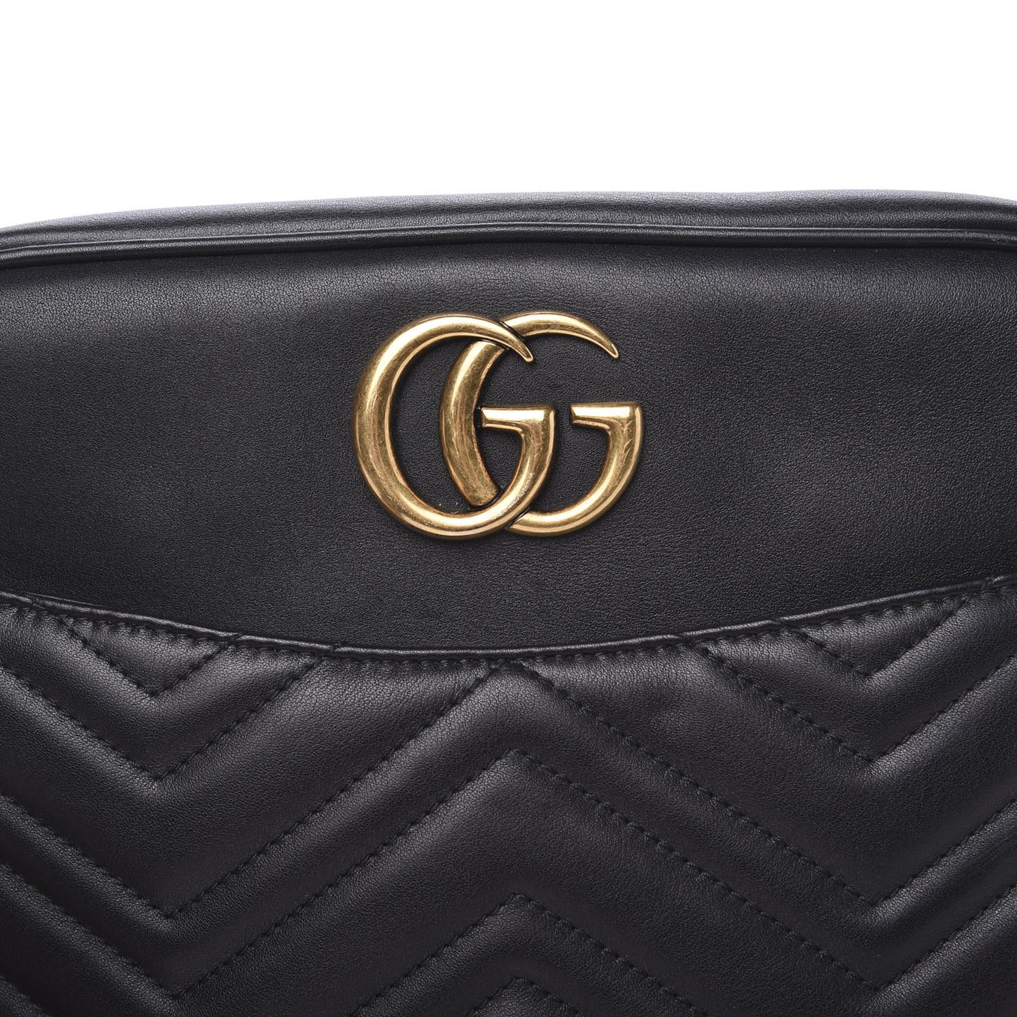 Calfskin Matelasse Medium GG Marmont Chain Shoulder Bag Black