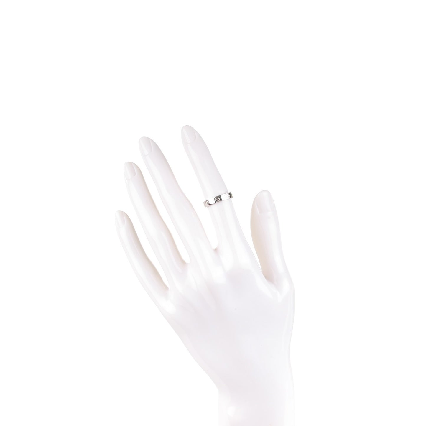 18K White Gold 4mm LOVE Wedding Band Ring 48 4.5